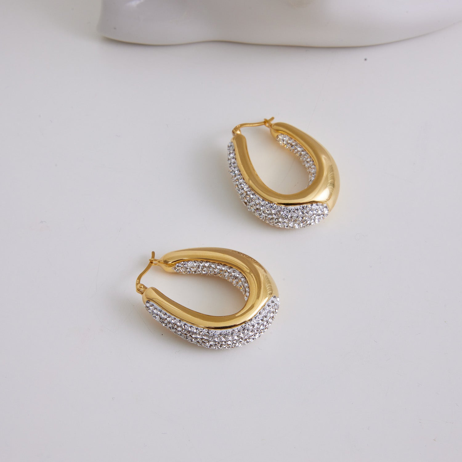 Anastasia Crystal Hoop Earrings in 18K gold over sterling silver