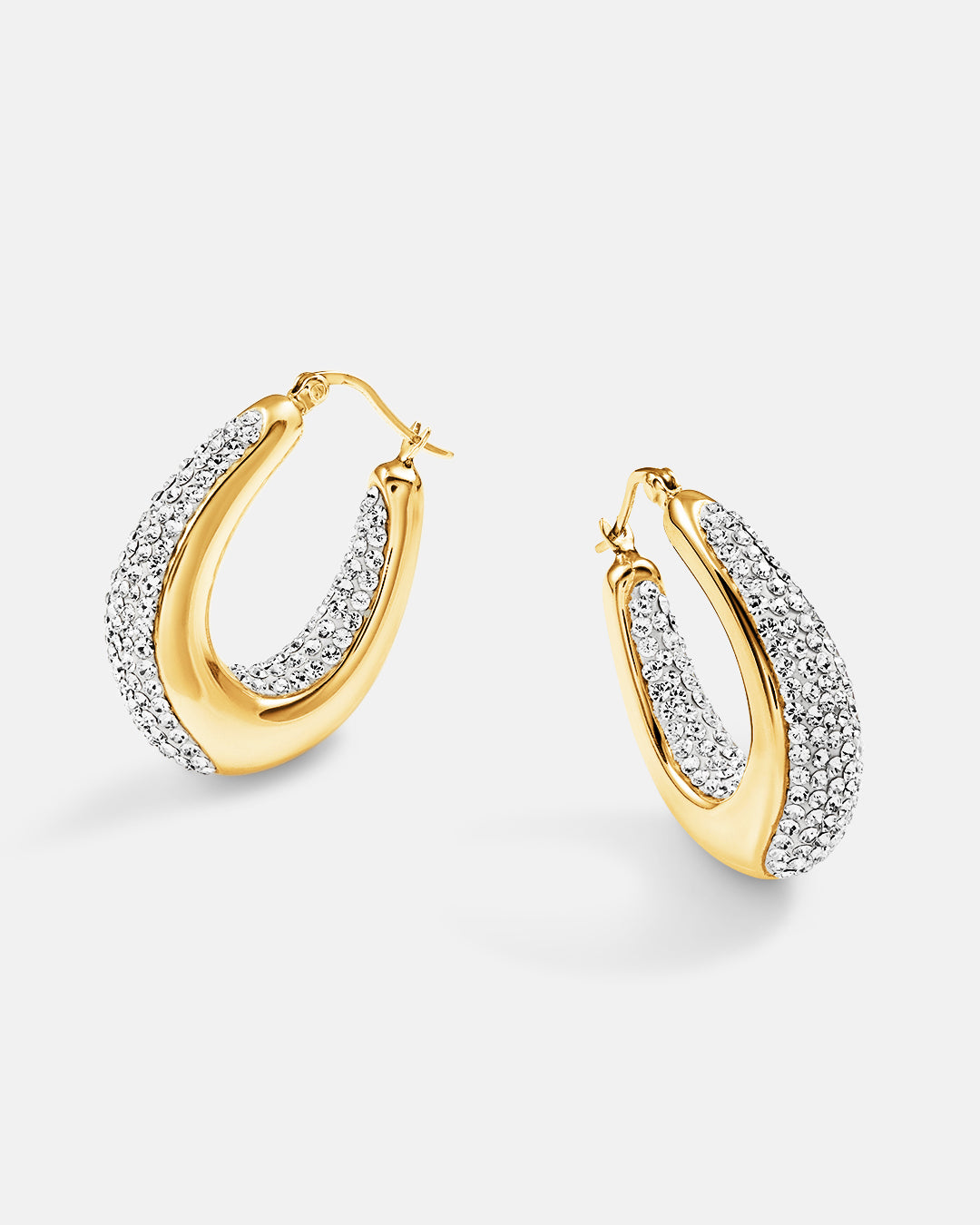 Isabella Crystal Luster Hoop Earrings